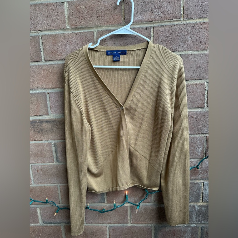 Silk-Blend Cardigan with Single-Button Closure